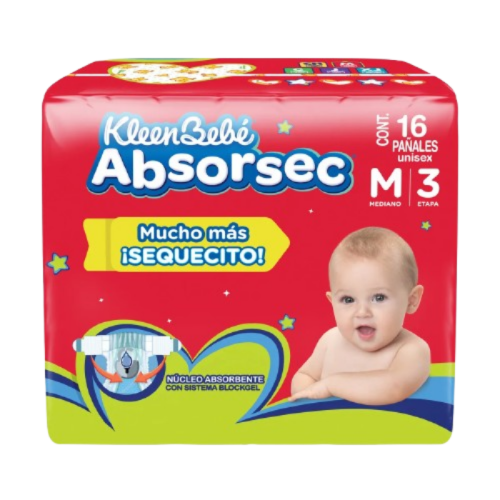 Absorsec Mediano 16 Pañales